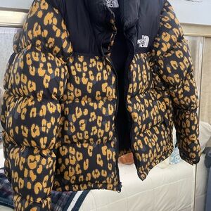 North Face Leopard Print Puffer Jacket